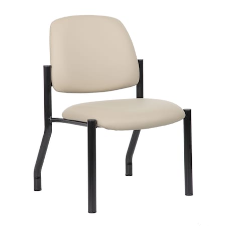 Boss Guest Chair, Black Back, 24-1/2 in W 22" L 32-1/2" H, Armless, Vinyl Seat B9595AM-BK